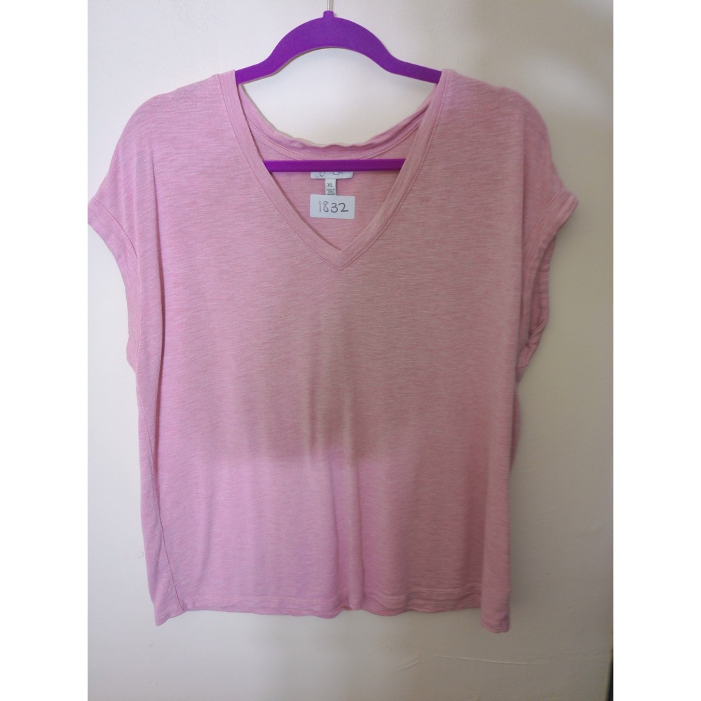 Jessica Simpson V-Neck Tee Womens XL Pink Heathered Dolman Sleeve Casual Basic